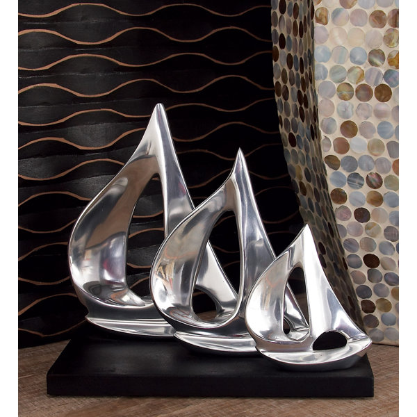 Art & Collectibles Sculpture Sailboat Sculpture 16.5 Aluminum Silver